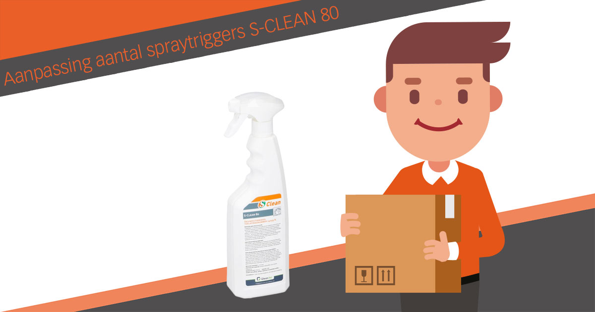 Aanpassing aantal spraytriggers in verpakking S-Clean 80