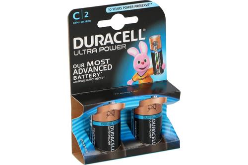 Batterij, Duracell Ultra Power, C, 2 stuks, LR14 / MX1400 1