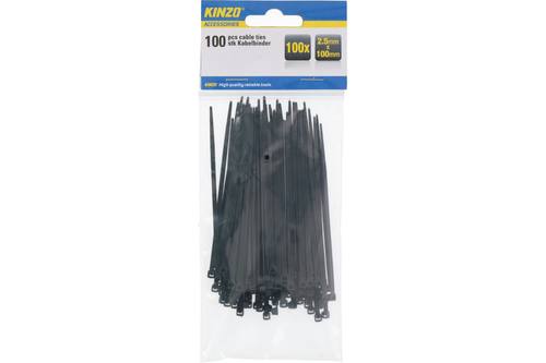 Kabelbinder, Kinzo, 100 stuks, zwart, 2.5x100mm 1