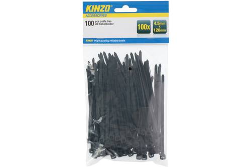 Kabelbinder, Kinzo, 100 stuks, zwart, 4.5x120mm 1